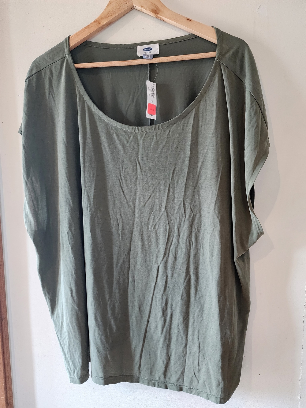 Old Navy Olive Green Scoop Neck Short Sleeve Tee